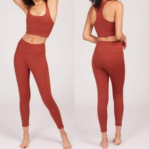 Girlfriend Collective Sedona Red Compressive High-Rise Legging - 23 3/4 Inseam